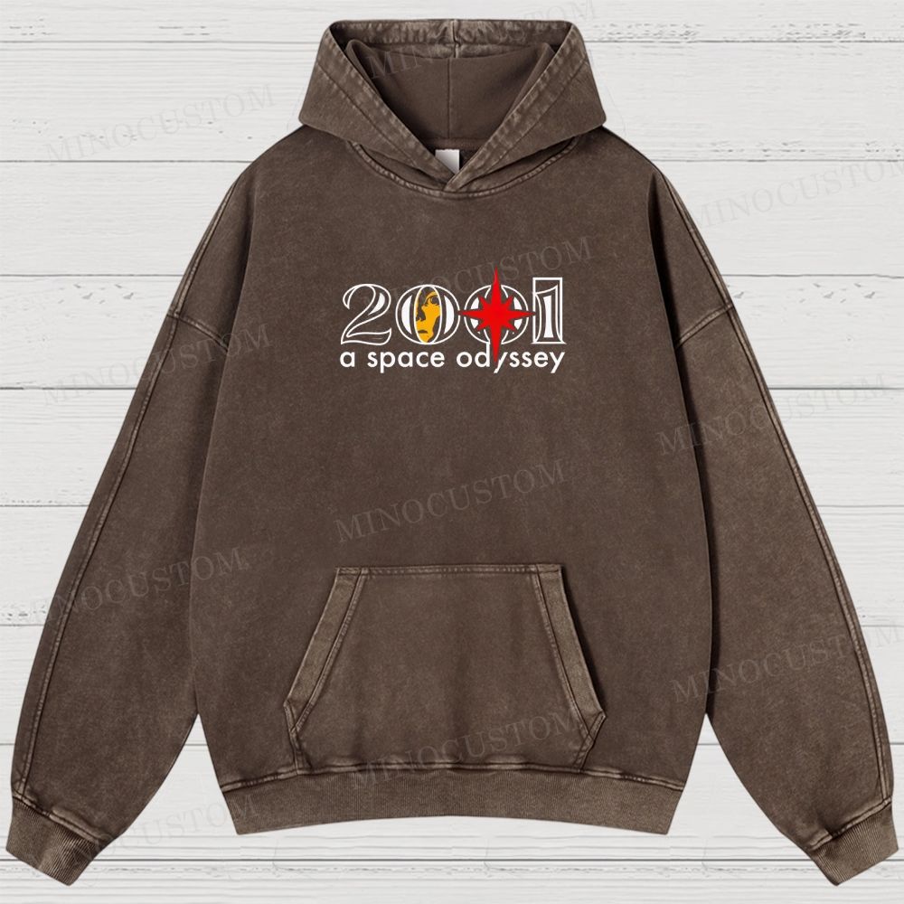 2001: A Space Odyssey Sci-Fi Epic Graphic Washed Hoodies