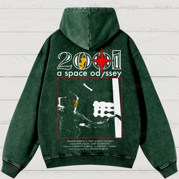 2001: A Space Odyssey Sci-Fi Epic Graphic Washed Hoodies