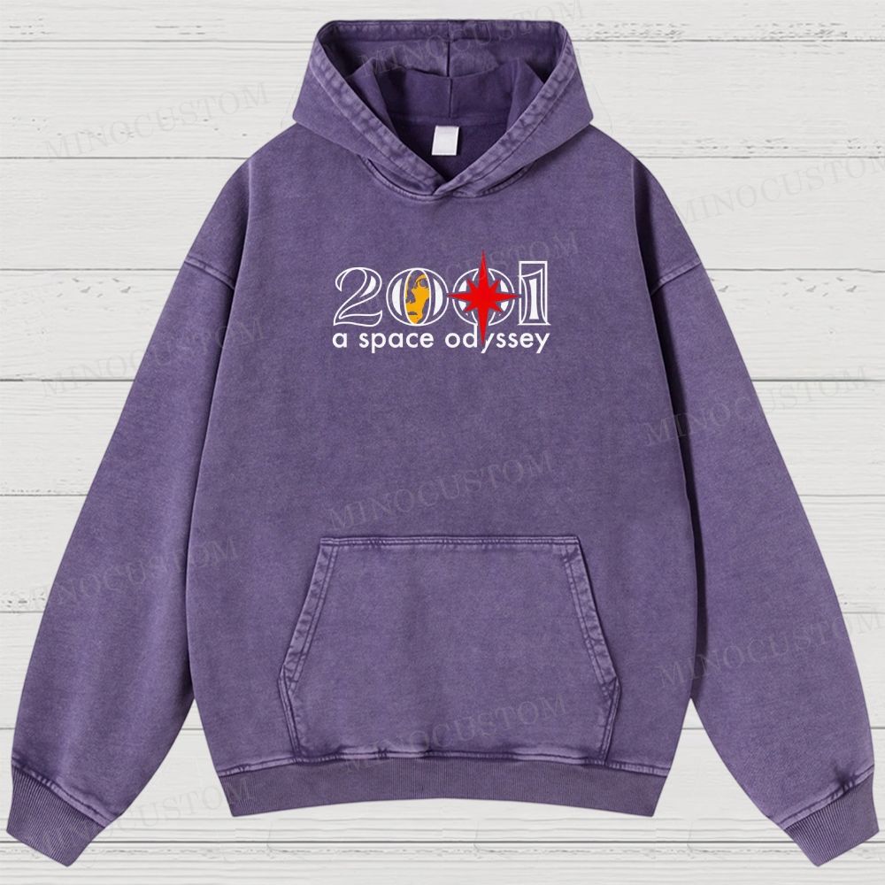 2001: A Space Odyssey Sci-Fi Epic Graphic Washed Hoodies