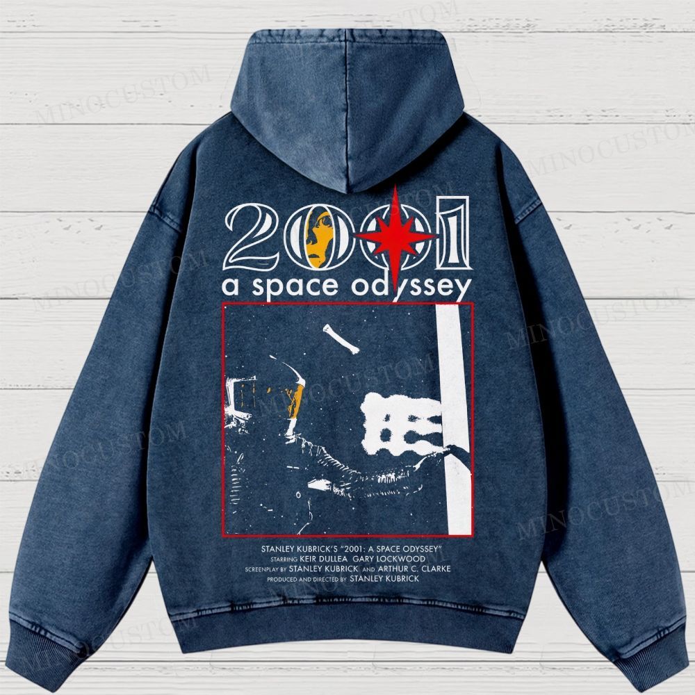 2001: A Space Odyssey Sci-Fi Epic Graphic Washed Hoodies