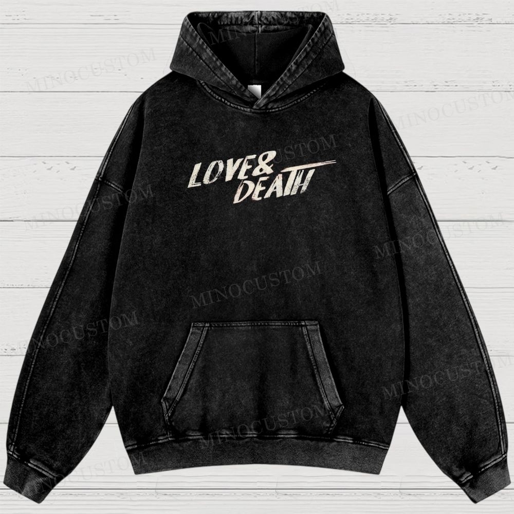Love & Death True Crime Drama Graphic Washed Hoodies 