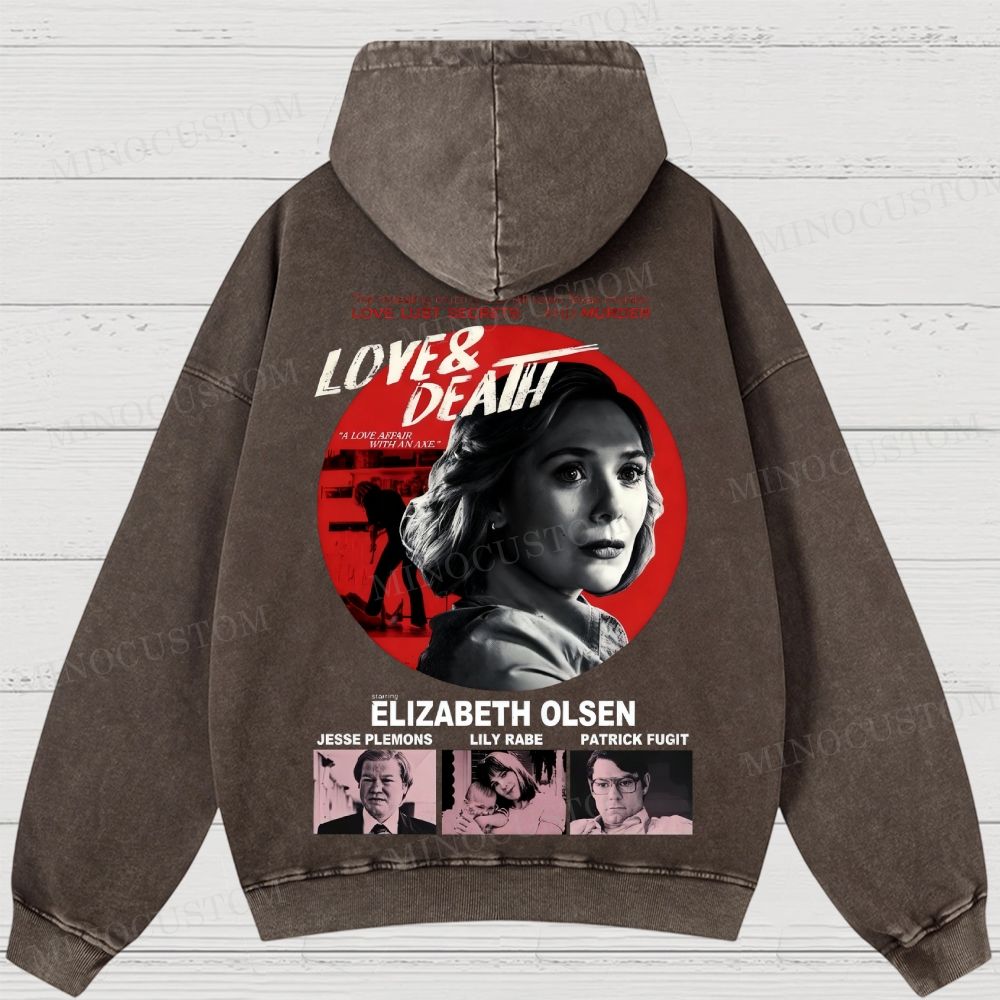 Love & Death True Crime Drama Graphic Washed Hoodies 