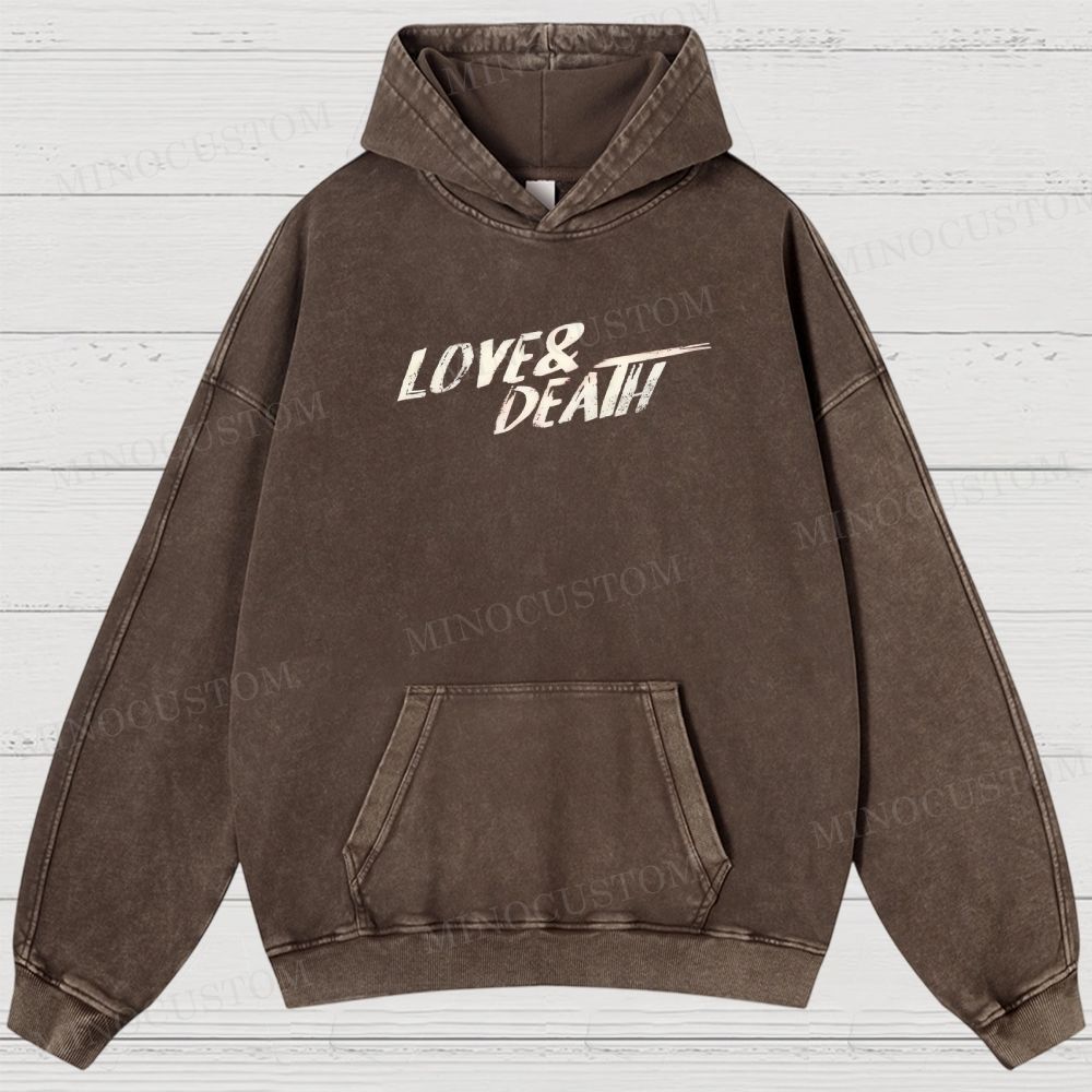 Love & Death True Crime Drama Graphic Washed Hoodies 