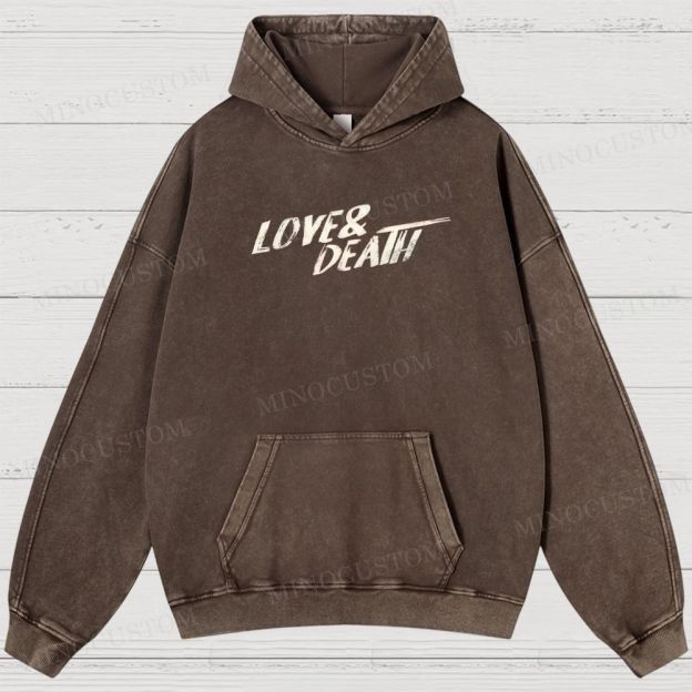 Love & Death True Crime Drama Graphic Washed Hoodies 