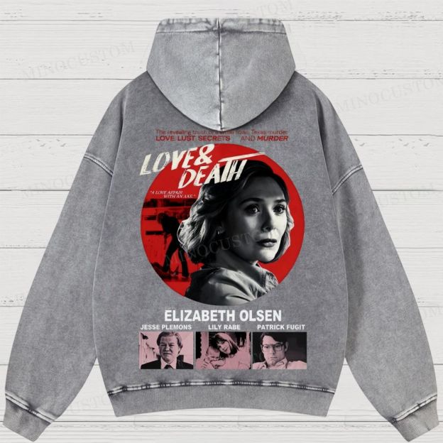 Love & Death True Crime Drama Graphic Washed Hoodies 
