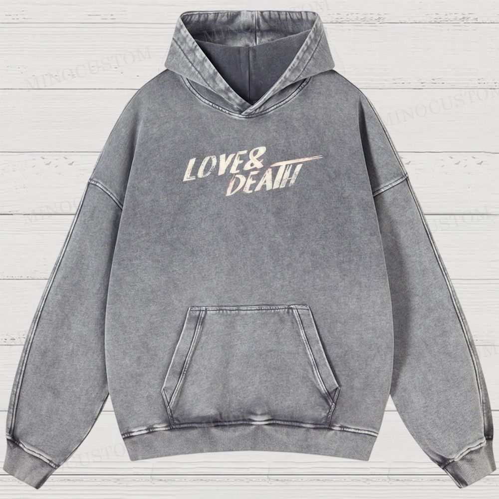 Love & Death True Crime Drama Graphic Washed Hoodies 