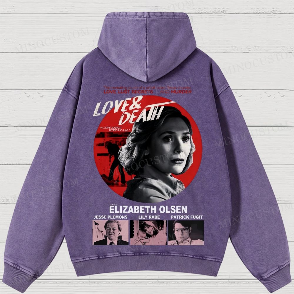 Love & Death True Crime Drama Graphic Washed Hoodies 