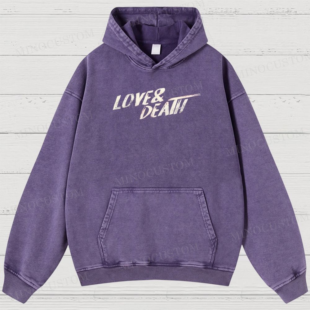 Love & Death True Crime Drama Graphic Washed Hoodies 