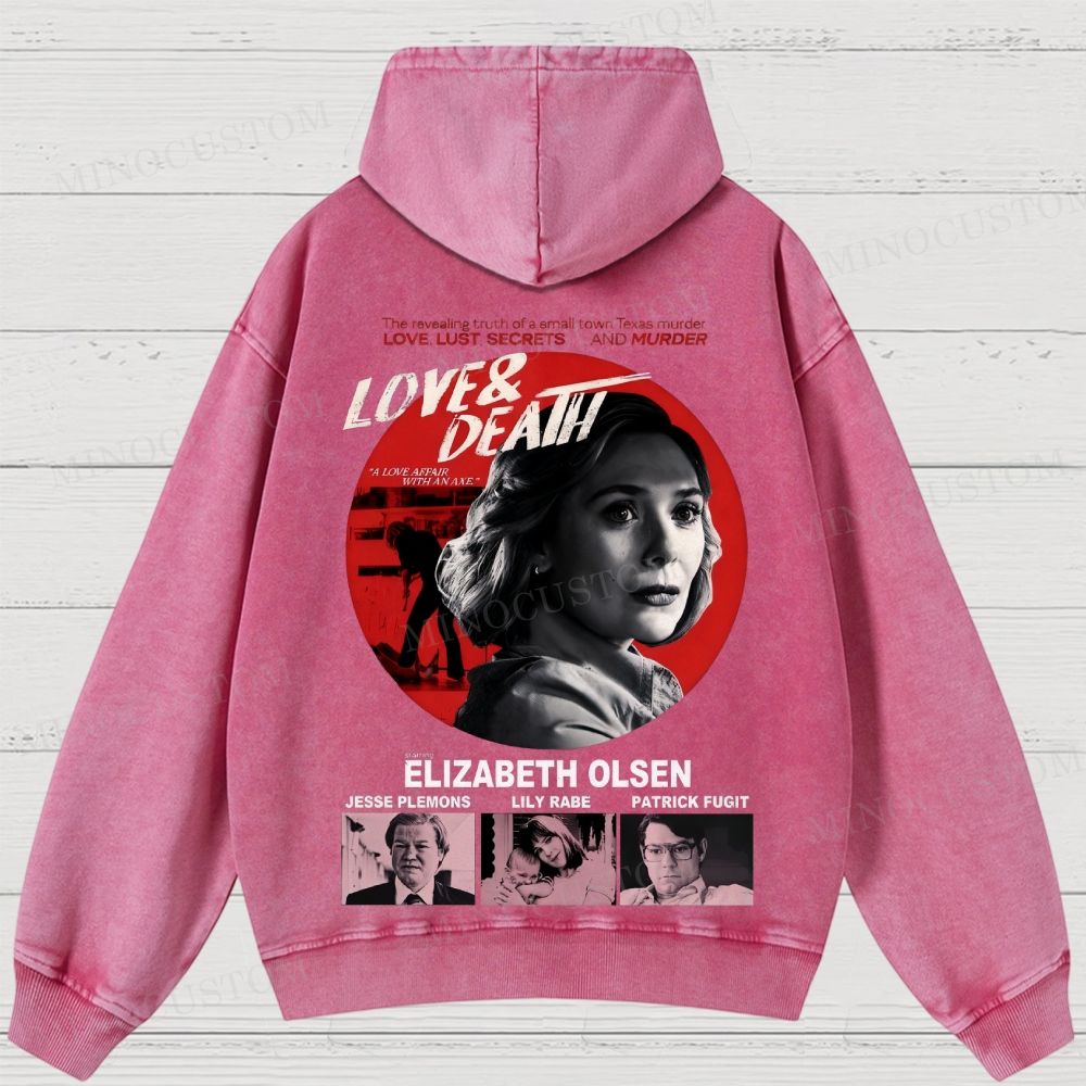 Love & Death True Crime Drama Graphic Washed Hoodies 
