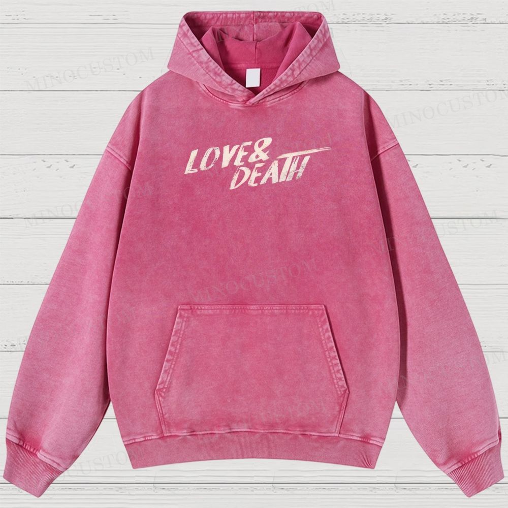 Love & Death True Crime Drama Graphic Washed Hoodies 