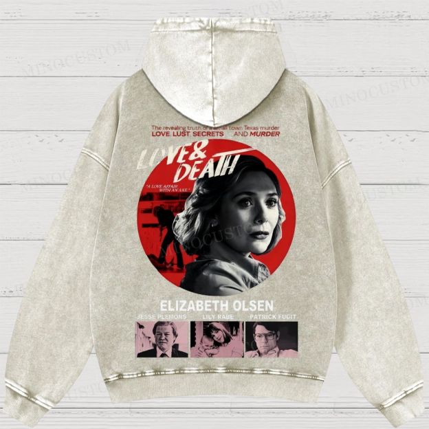 Love & Death True Crime Drama Graphic Washed Hoodies 