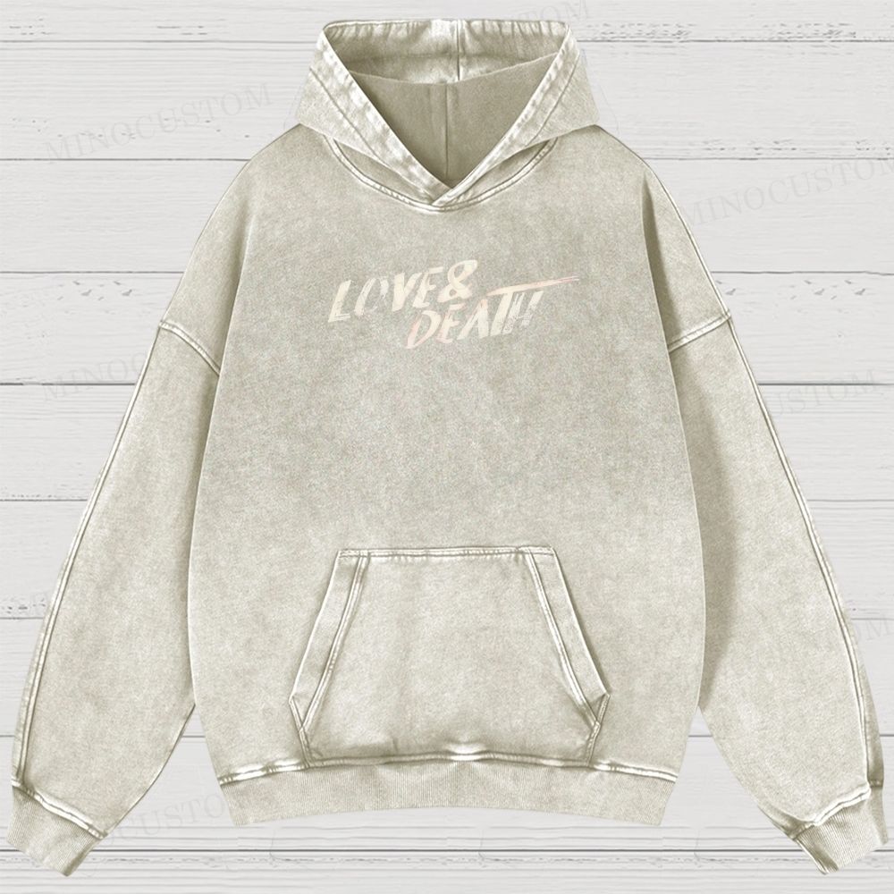 Love & Death True Crime Drama Graphic Washed Hoodies 