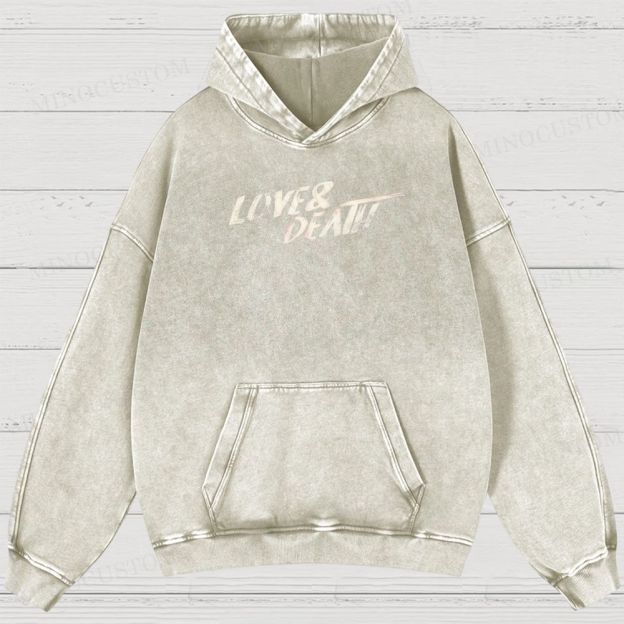 Love & Death True Crime Drama Graphic Washed Hoodies 