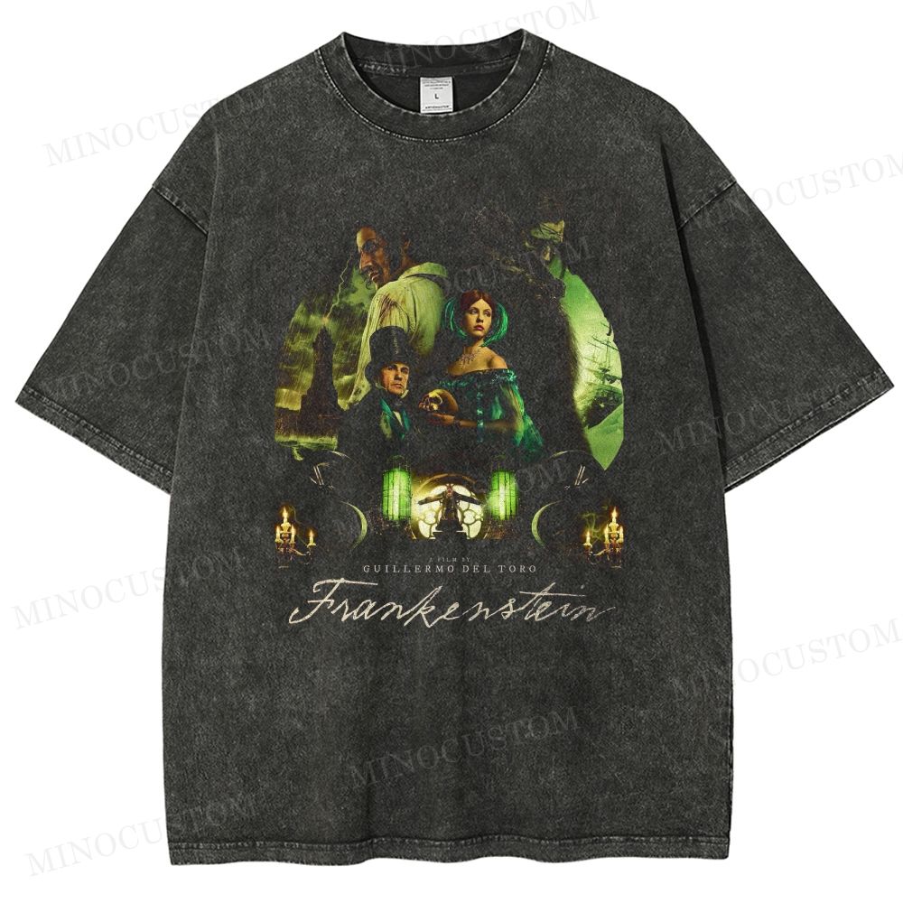 Frankenstein Gothic Horror Graphic Washed T-Shirt