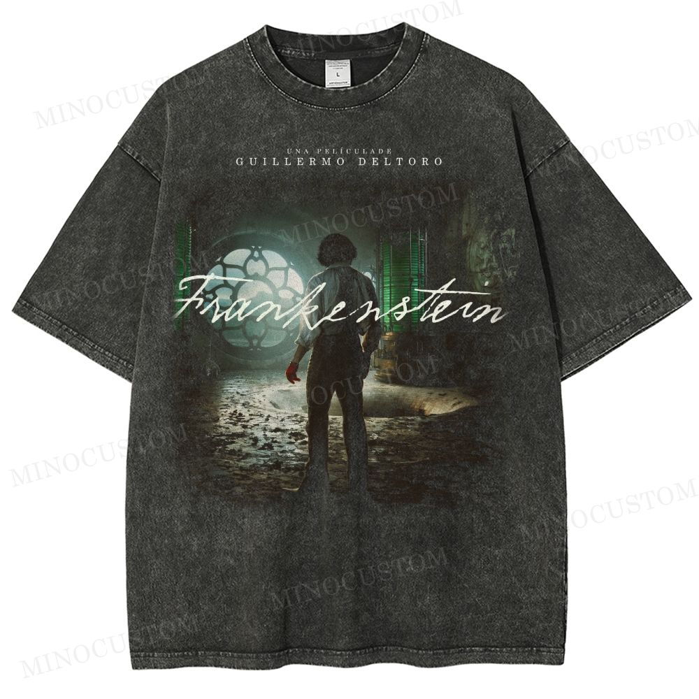 Gothic Lab Scene with Sci-Fi Horror Washed T-Shirt 