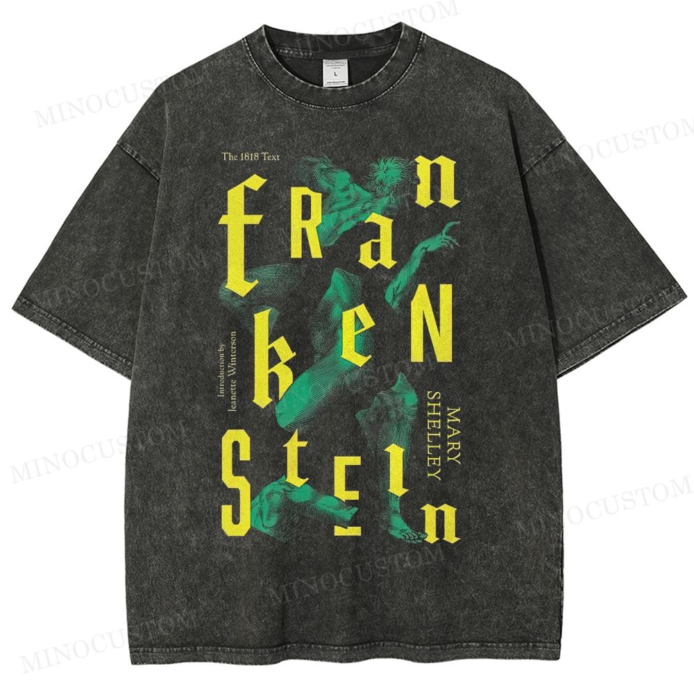 Gothic Typography and Creature Washed T-Shirt