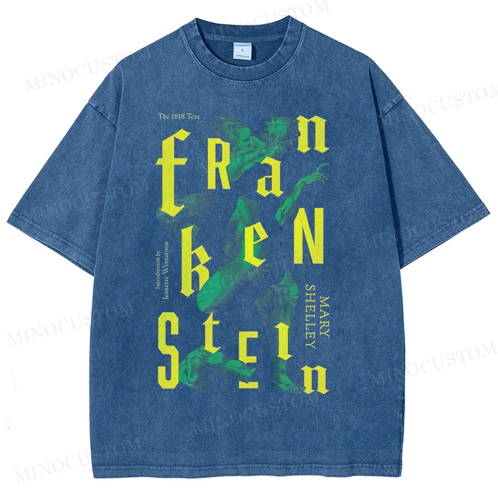Gothic Typography and Creature Washed T-Shirt