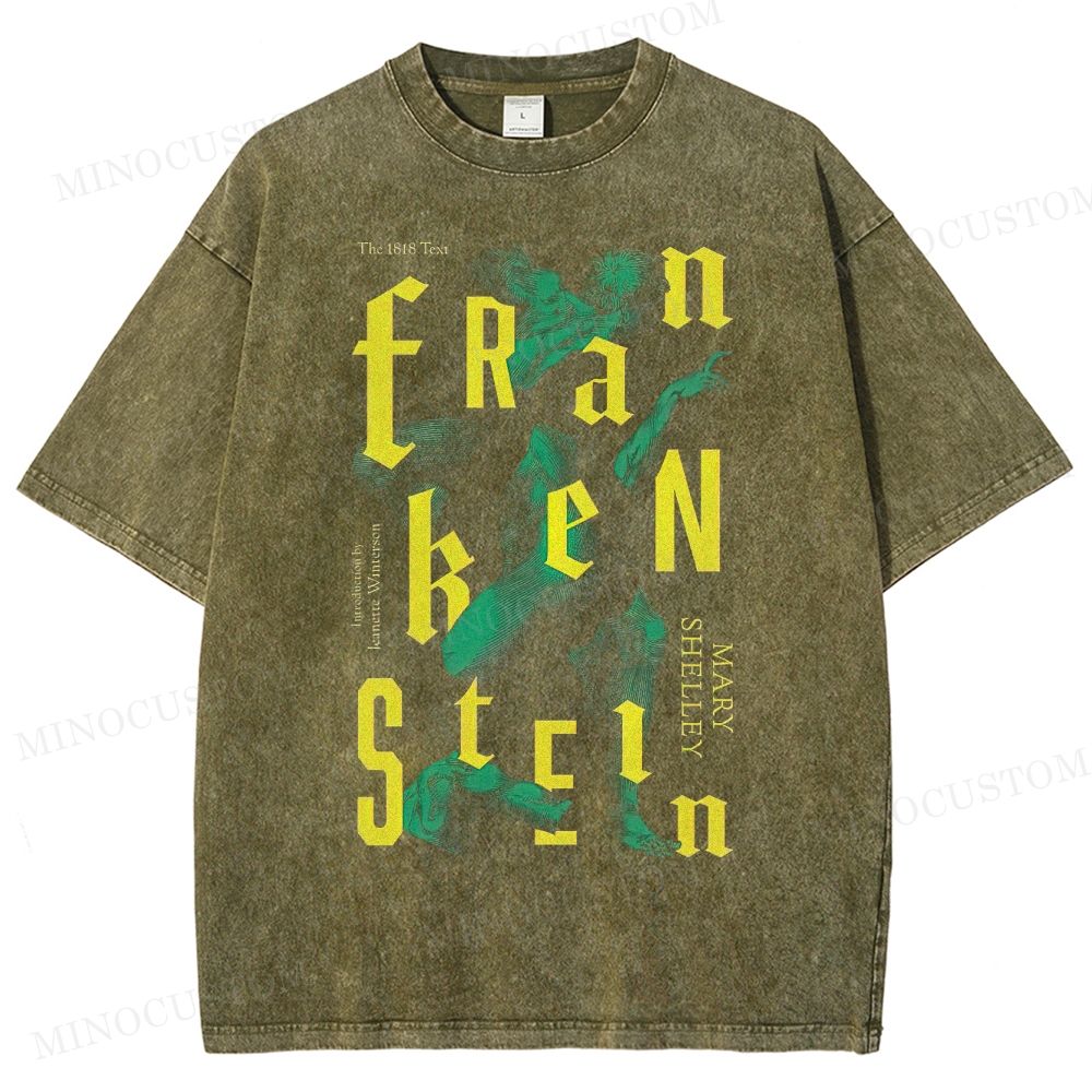 Gothic Typography and Creature Washed T-Shirt
