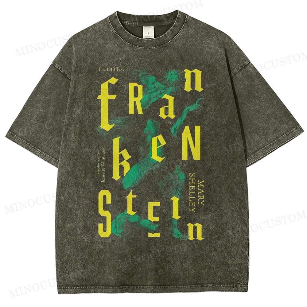 Gothic Typography and Creature Washed T-Shirt