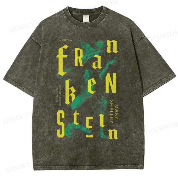 Gothic Typography and Creature Washed T-Shirt