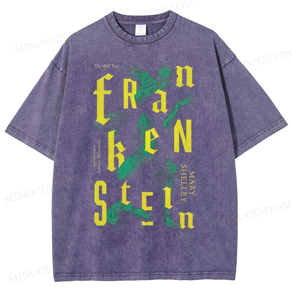 Gothic Typography and Creature Washed T-Shirt