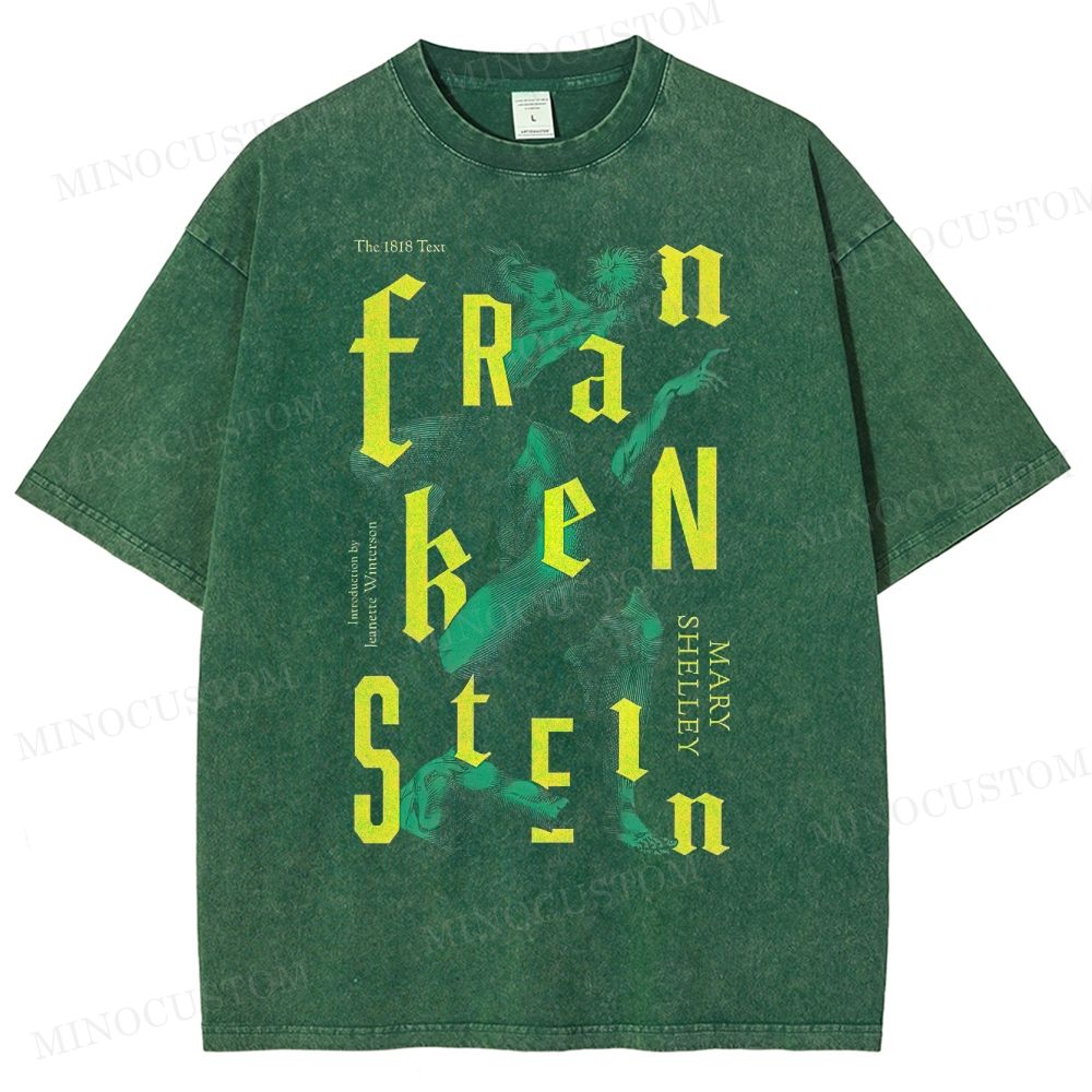 Gothic Typography and Creature Washed T-Shirt
