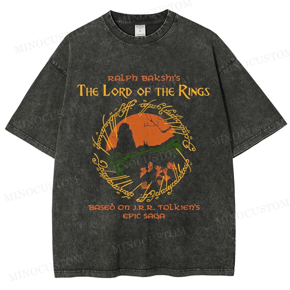 The Lord of the Rings (Ralph Bakshi’s Version) Fantasy Epic Graphic Washed T-Shirt