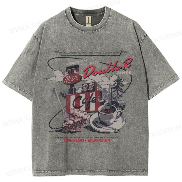 Twin Peaks Retro Americana Mystery Graphic Washed T-Shirt