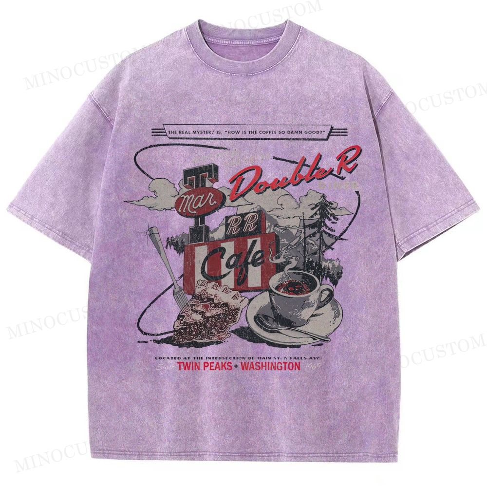 Twin Peaks Retro Americana Mystery Graphic Washed T-Shirt