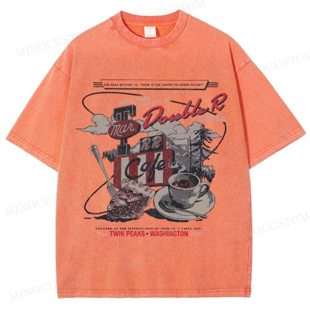Twin Peaks Retro Americana Mystery Graphic Washed T-Shirt