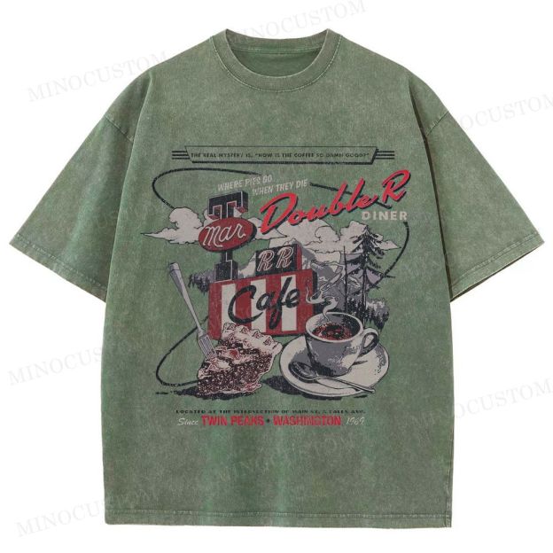 Twin Peaks Retro Americana Mystery Graphic Washed T-Shirt