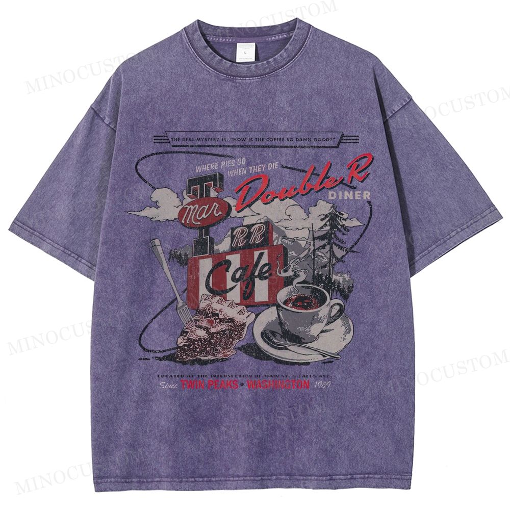 Twin Peaks Retro Americana Mystery Graphic Washed T-Shirt