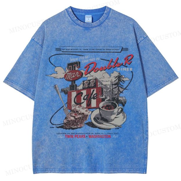 Twin Peaks Retro Americana Mystery Graphic Washed T-Shirt