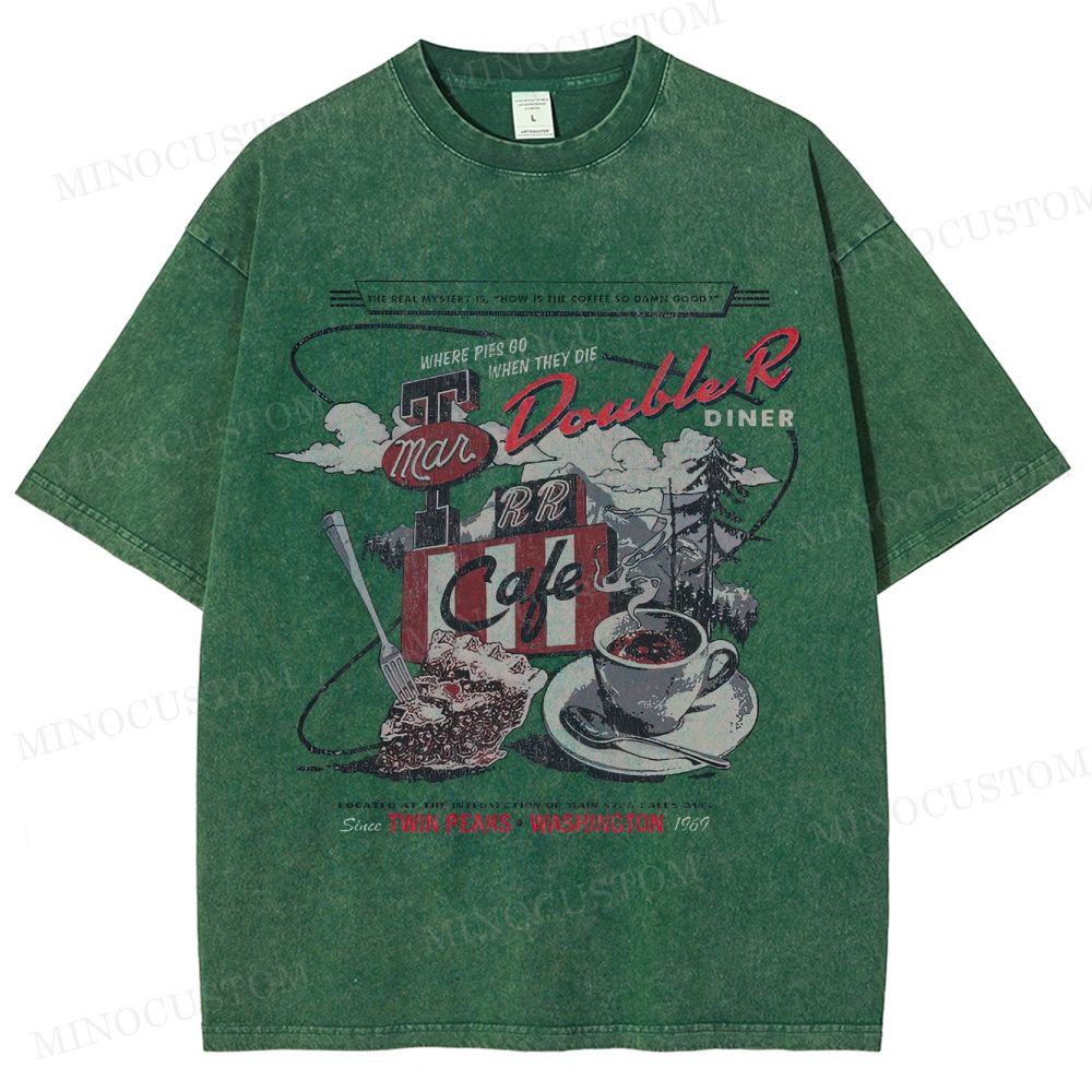 Twin Peaks Retro Americana Mystery Graphic Washed T-Shirt