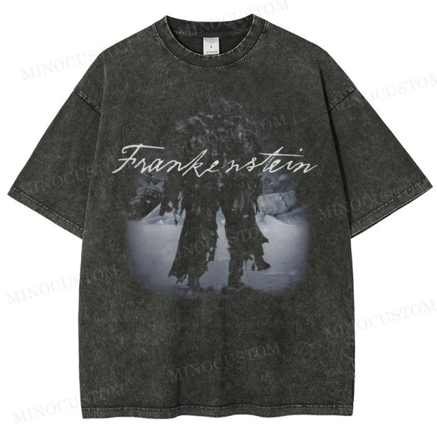 Frankenstein (Guillermo del Toro’s Version) Gothic Horror Retro Graphic Washed T-Shirt