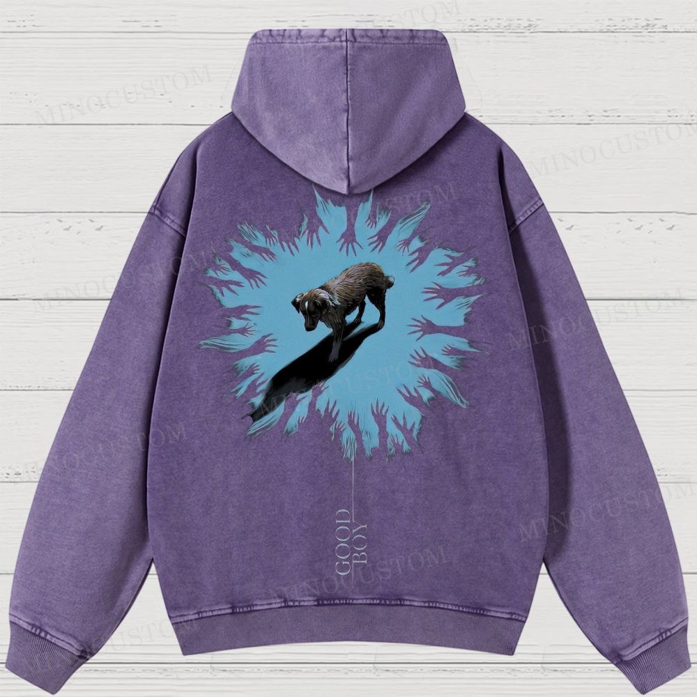 Good Boy (2025) Horror Thriller Retro Graphic Washed Hoodies