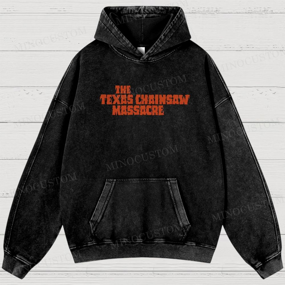 The Texas Chain Saw Massacre Slasher Horror Vintage Poster Graphic  Washed Hoodies