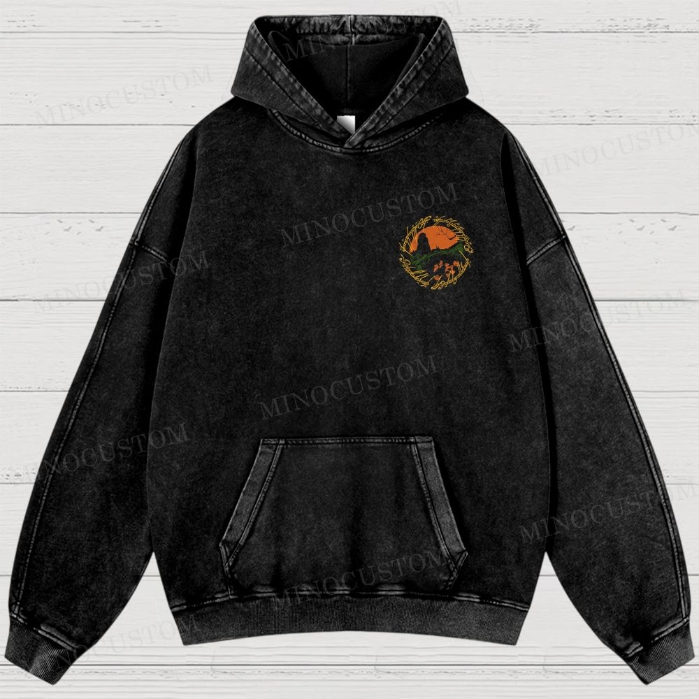 The Lord of the Rings (Ralph Bakshi’s Version) Fantasy Epic Graphic Washed Hoodies 