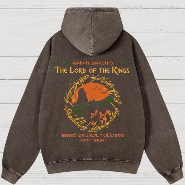 The Lord of the Rings (Ralph Bakshi’s Version) Fantasy Epic Graphic Washed Hoodies 