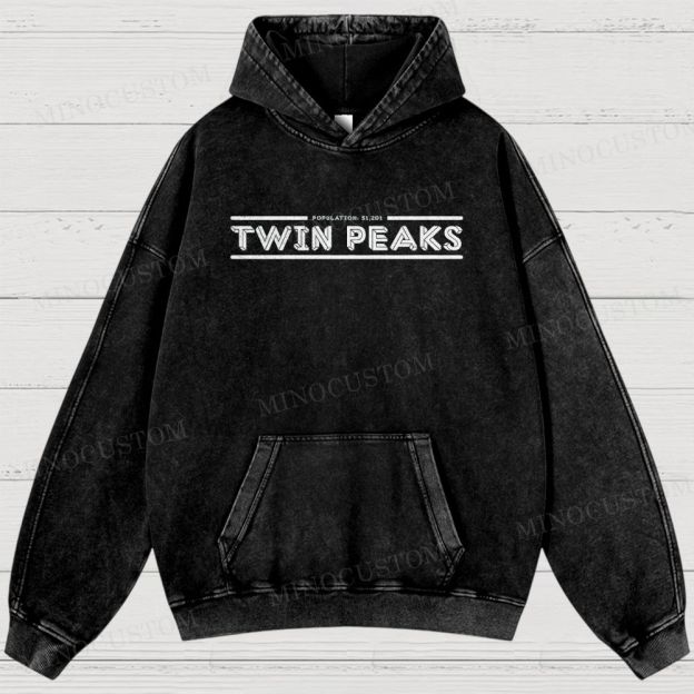 Twin Peaks Surreal Mystery Retro Graphic Washed Hoodies
