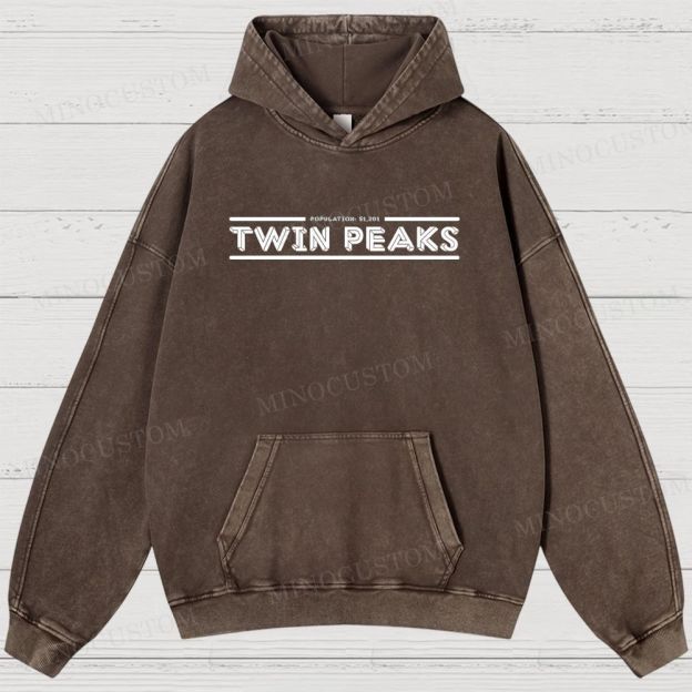 Twin Peaks Surreal Mystery Retro Graphic Washed Hoodies