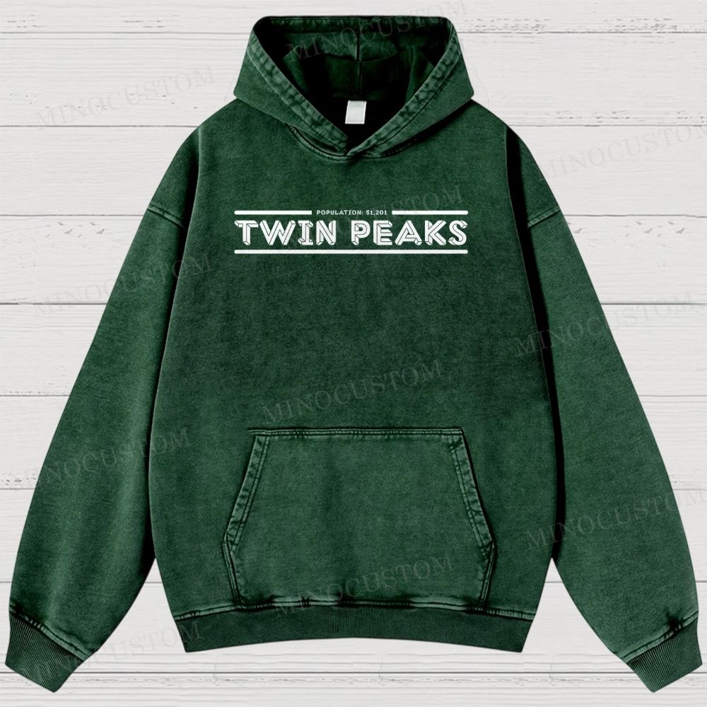Twin Peaks Surreal Mystery Retro Graphic Washed Hoodies
