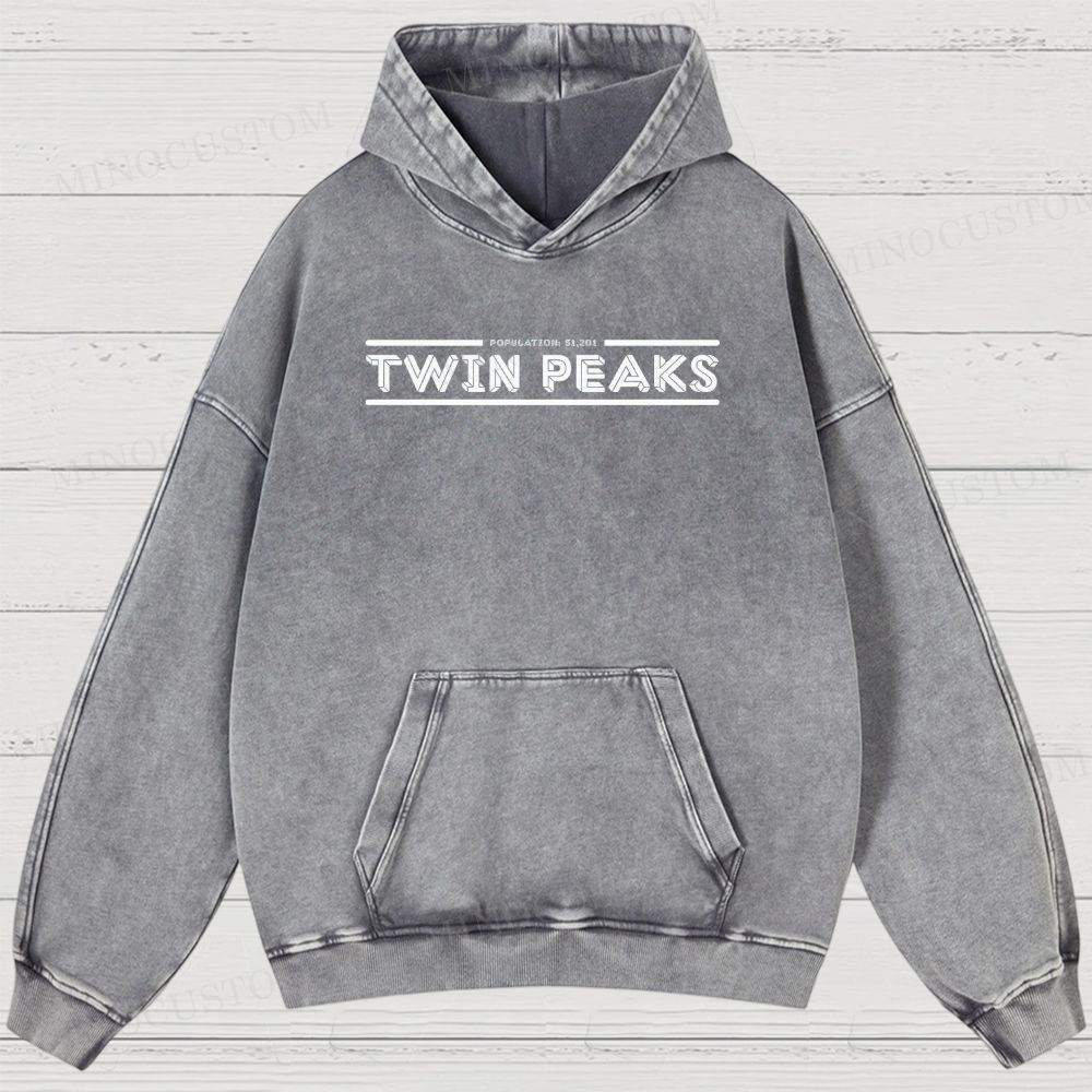 Twin Peaks Surreal Mystery Retro Graphic Washed Hoodies