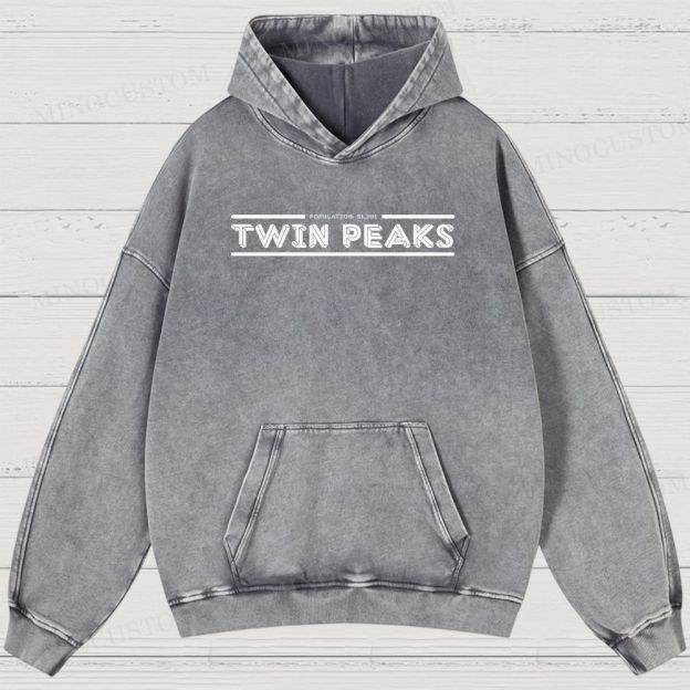 Twin Peaks Surreal Mystery Retro Graphic Washed Hoodies