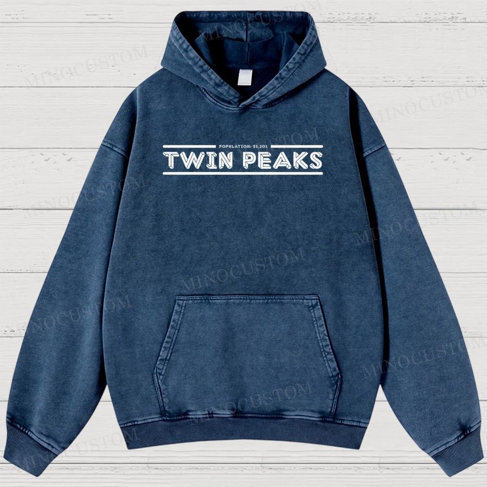 Twin Peaks Surreal Mystery Retro Graphic Washed Hoodies