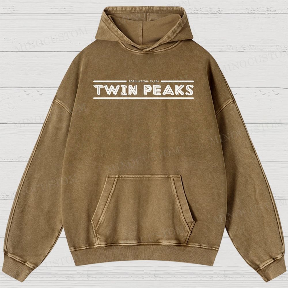 Twin Peaks Surreal Mystery Retro Graphic Washed Hoodies