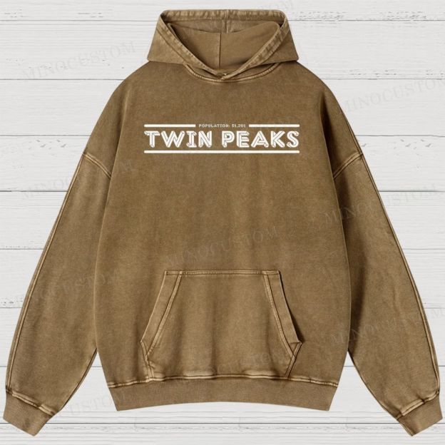 Twin Peaks Surreal Mystery Retro Graphic Washed Hoodies