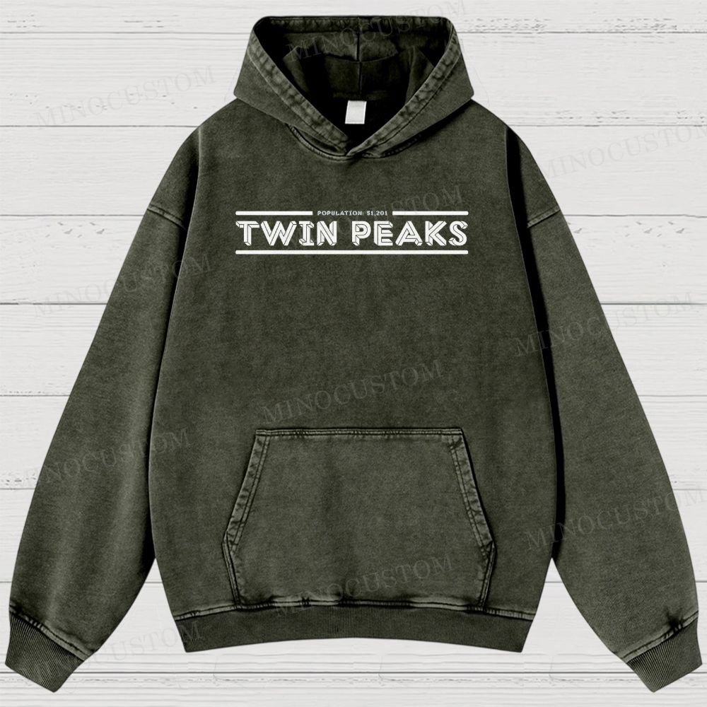 Twin Peaks Surreal Mystery Retro Graphic Washed Hoodies