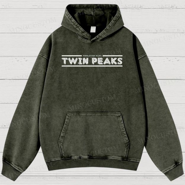 Twin Peaks Surreal Mystery Retro Graphic Washed Hoodies