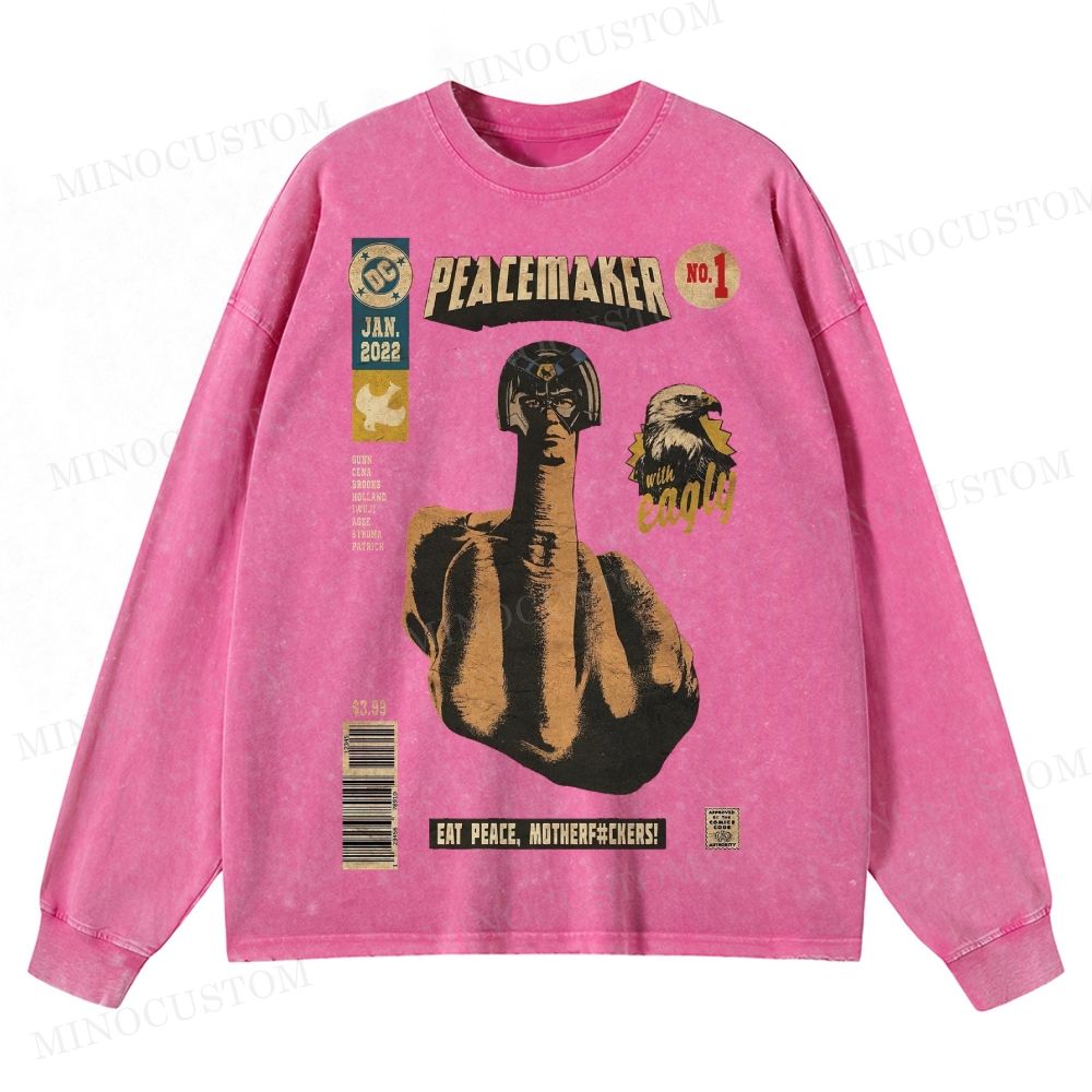 Peacemaker No.1 Comic Washed Long-Sleeved T-Shirt 